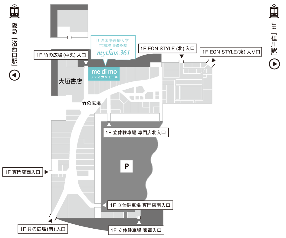 イオンモール桂川1階フロアマップ
